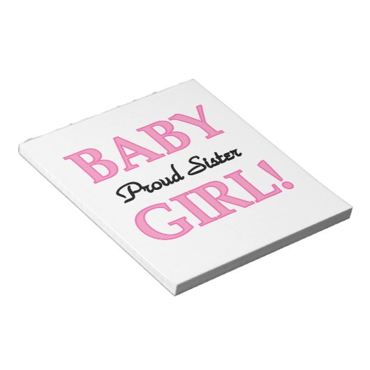Baby Girl Proud Sister Gifts Notitieblok (Schuin)