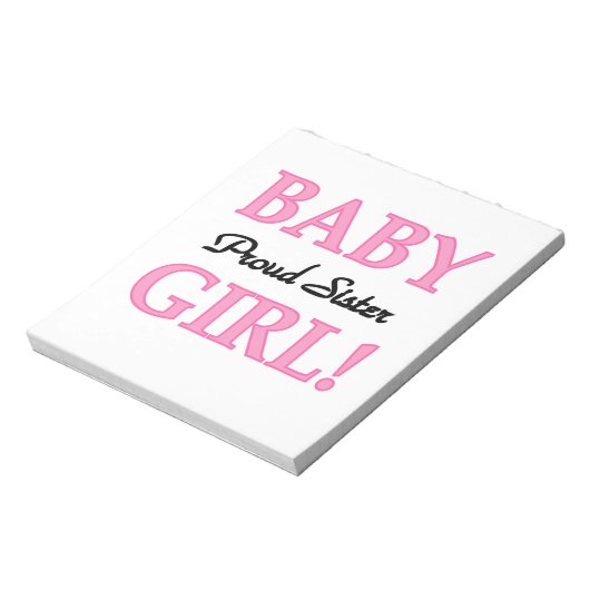 Baby Girl Proud Sister Gifts Notitieblok (Linkerzijde)