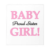 Baby Girl Proud Sister Gifts Notitieblok (Voorkant)