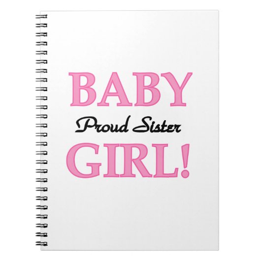Baby Girl Proud Sister Gifts Notitieboek (Voorkant)