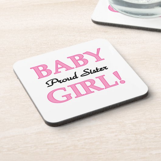 Baby Girl Proud Sister Gifts Onderzetter (Linkerzijde)