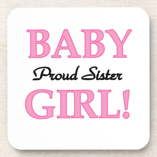 Baby Girl Proud Sister Gifts Onderzetter (Voorkant)