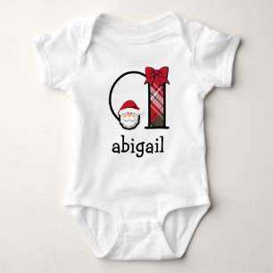 Baby Girl Pset Santa Kerstkerstpak initiaal a Romper