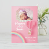 Baby Girl Puppy Birth Date Foto aankondiging (Staand voorkant)