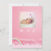 Baby Girl Puppy Birth Date Foto aankondiging (Achterkant)