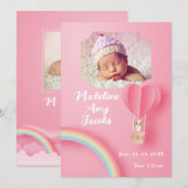 Baby Girl Puppy Birth Date Foto aankondiging (Voorkant / Achterkant)