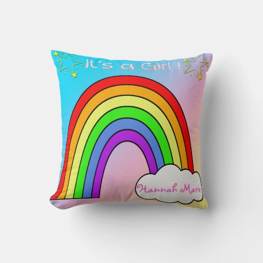 Baby Girl- Rainbow Keepomwille Pillow Kussen (Voorkant)