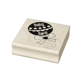 Baby Girl Rattle Rubber Stamp Rubberstempel
