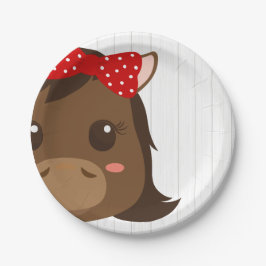 Baby Girl Red Horse Baby shower Papieren Bordje