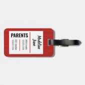 Baby Girl Red Horse Bag Label Bagagelabel (Achterkant horizontaal)