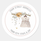 Baby Girl Return Address Sticker (Voorkant)