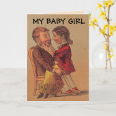 BABY GIRL ROMANTIC RETRO BIRTHDAAGKAARTEN KAART (Gele Bloem)