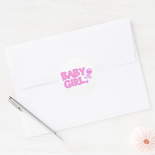 Baby Girl Ronde Sticker (Envelop)