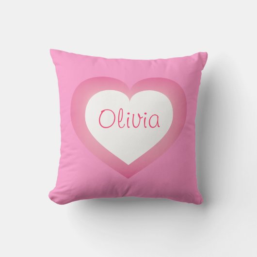 Baby Girl roze en wit hart Kussen (Voorkant)