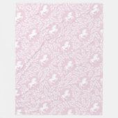 Baby Girl Roze en Witte Eenhoorn Patroon Fleece Deken (Voorkant)