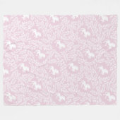 Baby Girl Roze en Witte Eenhoorn Patroon Fleece Deken (Voorkant (Horizontaal))