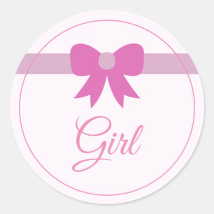Baby girl roze Geslacht Kunstpartij Klassieke rond Ronde Sticker
