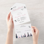 Baby girl Rustic adventure babydouche All In One Uitnodiging (Afscheurbaar)