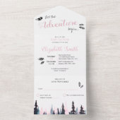 Baby girl Rustic adventure babydouche All In One Uitnodiging (Binnen)