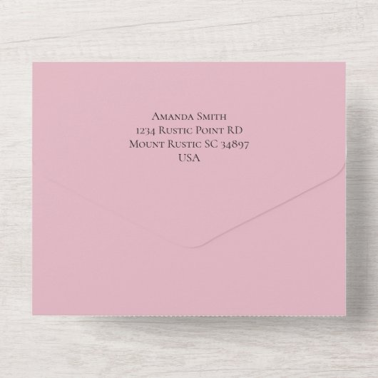 Baby girl Rustic adventure babydouche All In One Uitnodiging (Achterkant)