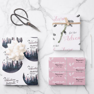 Baby girl Rustic adventure babydouche Inpakpapier Vel