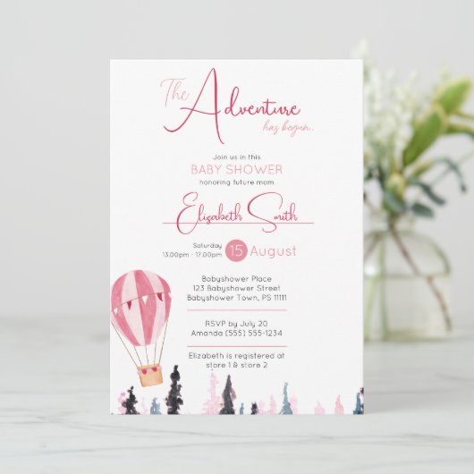 Baby girl Rustic adventure babydouche Kaart (Staand voorkant)