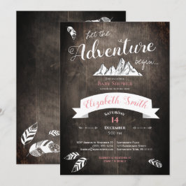 Baby girl Rustic adventure babyshower Kaart