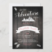 Baby girl Rustic adventure babyshower Kaart (Voorkant)