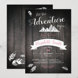 Baby girl Rustic adventure babyshower Kaart