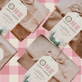 Baby Girl Rustic One Happy Camper Favor Cadeaulabel