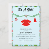 Baby Girl Santa Outfit Baby shower Kaart (Voorkant)