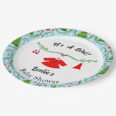 Baby Girl Santa Outfit Baby shower Papieren Bordje (Gekanteld)