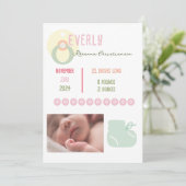 Baby Girl Schattige fotoaankondiging (Staand voorkant)