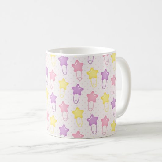 Baby Girl Scrapbook Style Mug | Pink Digital Paper Koffiemok (Voorkant rechts)