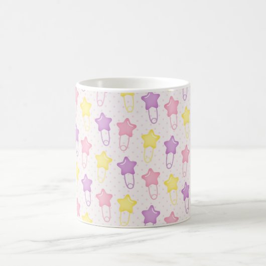 Baby Girl Scrapbook Style Mug | Pink Digital Paper Koffiemok (Center)