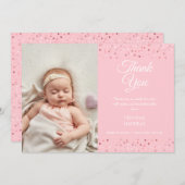 Baby Girl Script Dankuwel Liefde Foto geboorte Aankondiging (Voorkant / Achterkant)