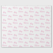 Baby Girl Script Roze naam Gepersonaliseerd Cadeaupapier (Vlak)