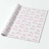Baby Girl Script Roze naam Gepersonaliseerd Cadeaupapier (Uitgerold)