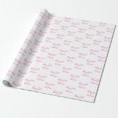 Baby Girl Script Roze Persoonlijke naam Cadeaupapier (Uitgerold)