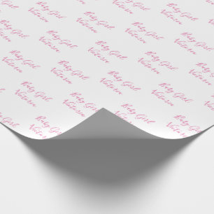 Baby Girl Script Roze Persoonlijke naam Cadeaupapier