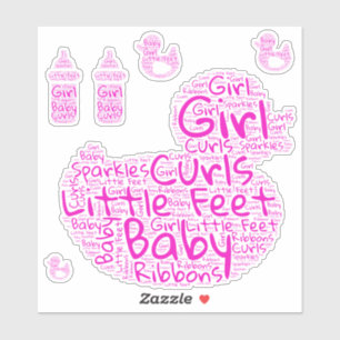 Baby Girl Shapechard Sticker
