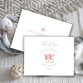 Baby Girl Shoes The Nursery of Kids Thank You  Bedankkaart