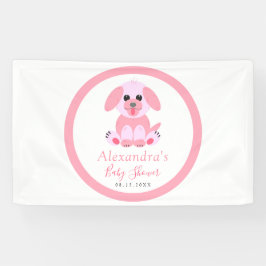 Baby Girl Shower Aangepaste Puppy Pink Welkom Spandoek