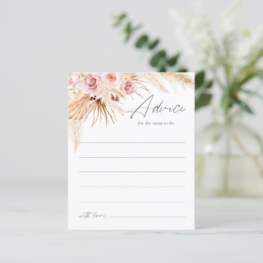 Baby Girl Shower Advice, Blush roze Boho Floral (Staand voorkant)