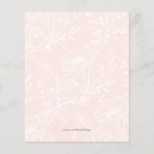 Baby Girl Shower Advice, Blush roze Boho Floral (Achterkant)