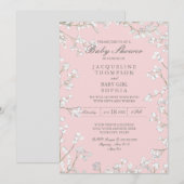 Baby Girl Shower Babys Breath Flower Floral Wreath Kaart (Voorkant / Achterkant)