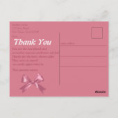 Baby Girl Shower Bedankt Briefkaart (Achterkant)