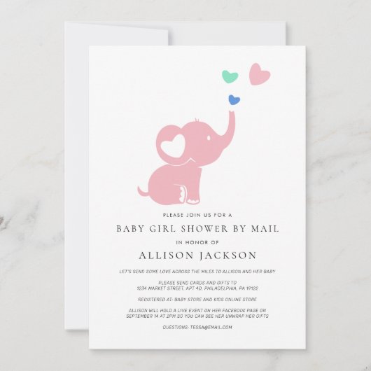 Baby Girl Shower beroemd gemaakt door Mail Pink El Kaart (Voorkant)