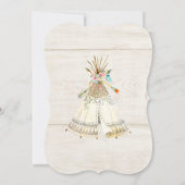 Baby Girl Shower BOHO Teepee Arrow Barn Wood Board Kaart (Achterkant)