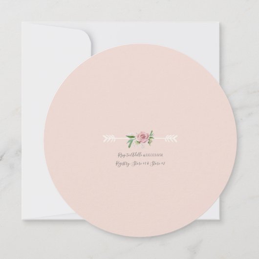 Baby Girl Shower BOHO Waterverf Flower Wreater Kaart (Achterkant)